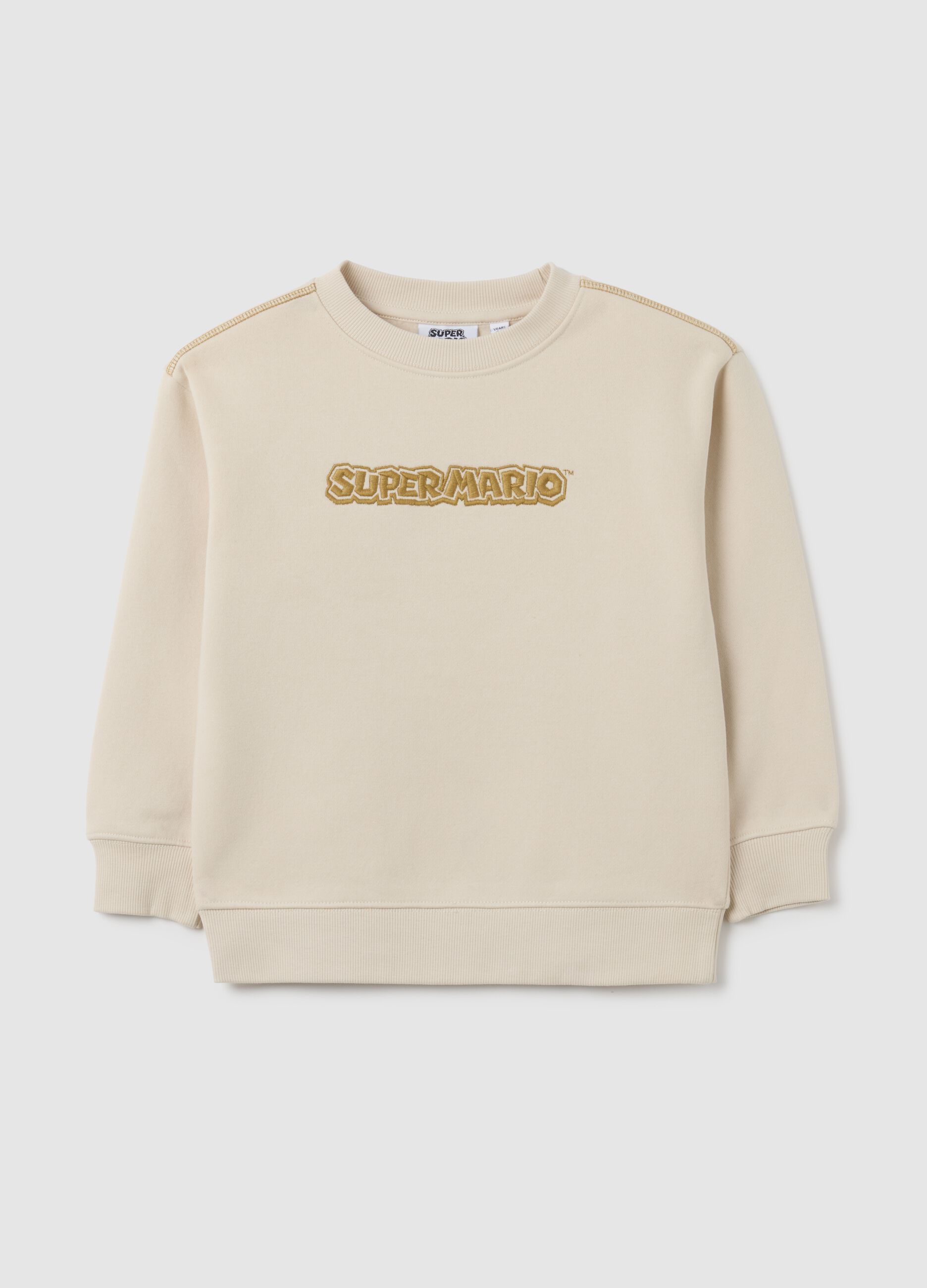 Beige sweatshirt with Super Mario for kids