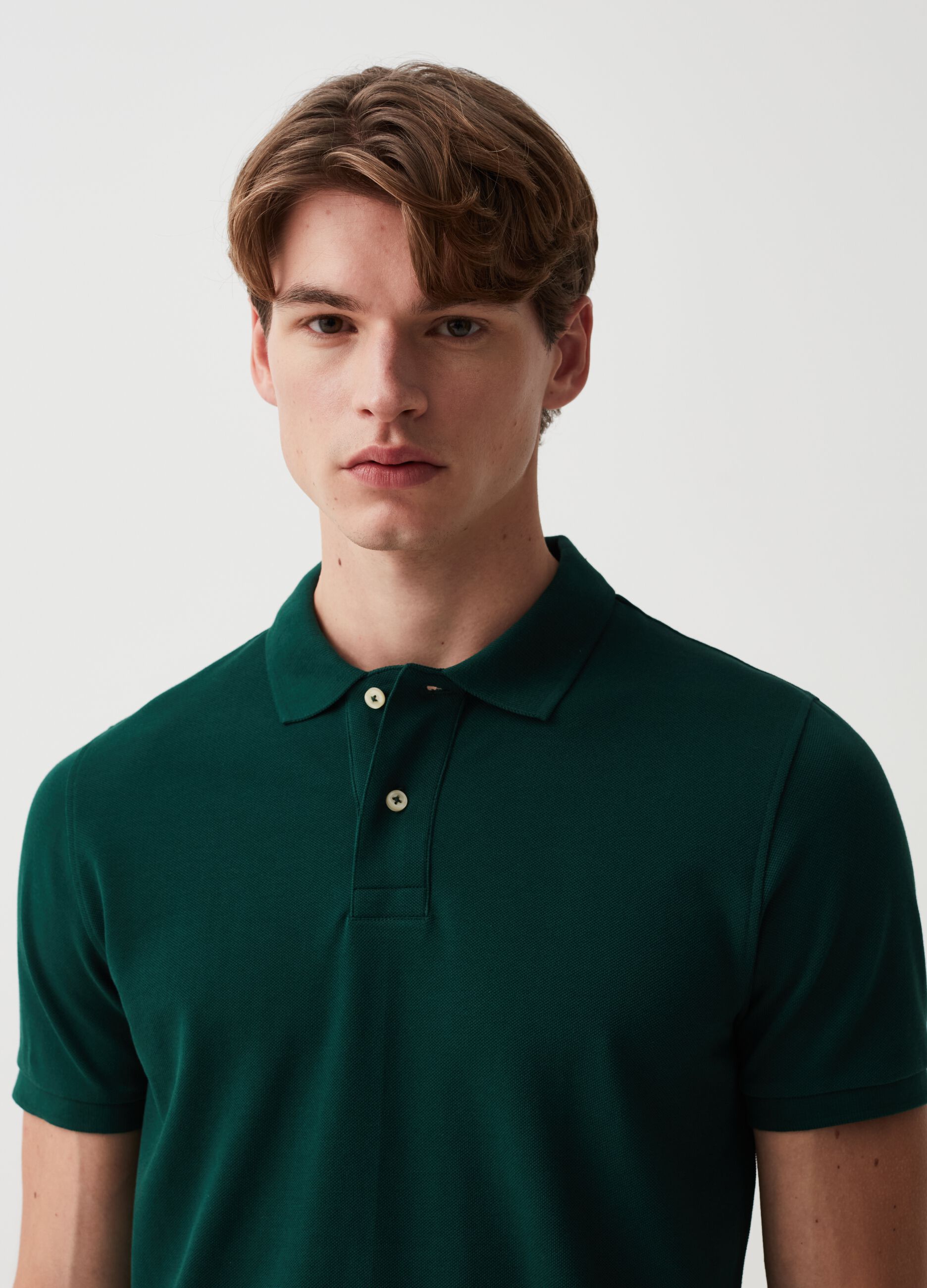 Organic cotton pique polo shirt