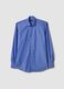 Long-sleeved blue cotton shirt, regular fit_0