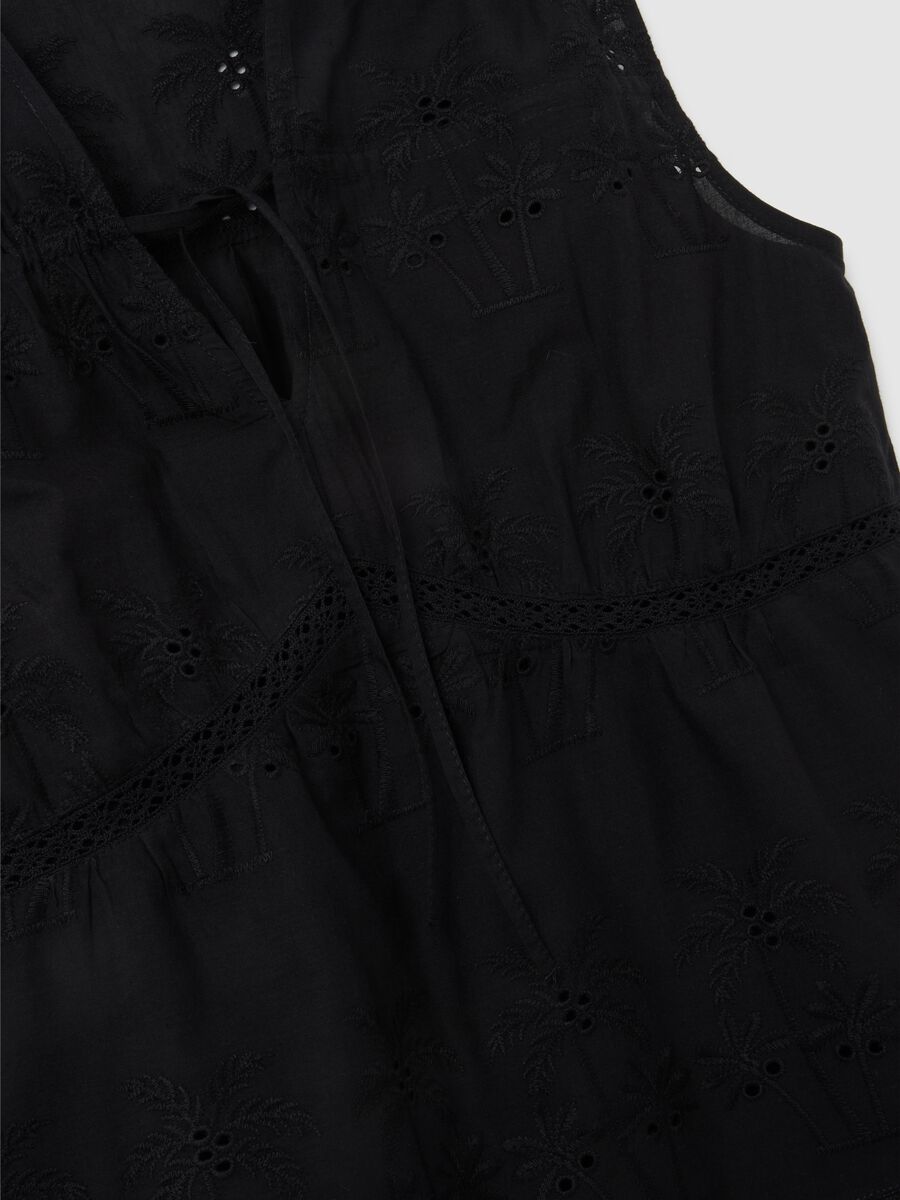 Women's black pure cotton blouse regular fit_1