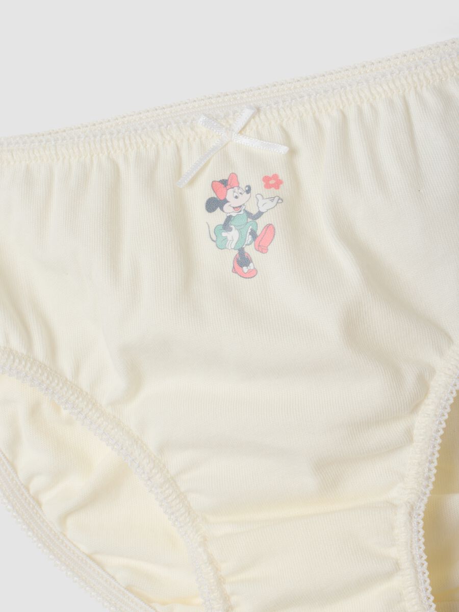 Pack of five Minnie print briefs in pure organic cotton_2