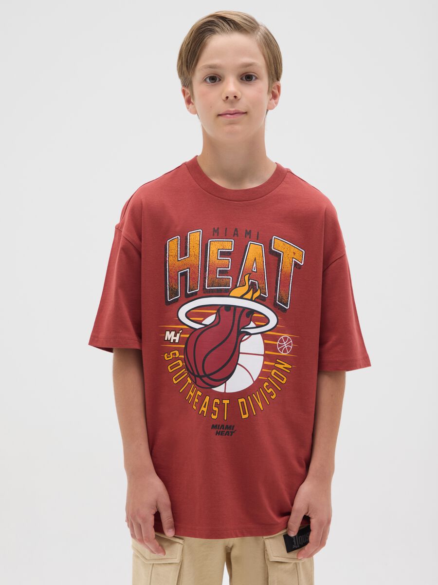 Burgundy T-shirt with NBA Miami Heats print_0