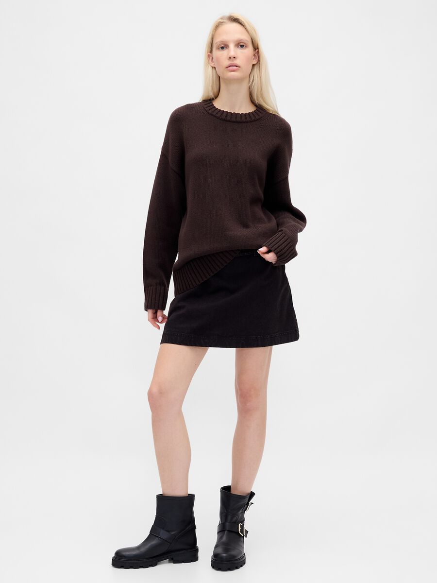 Maglione marrone scuro in cotone_2
