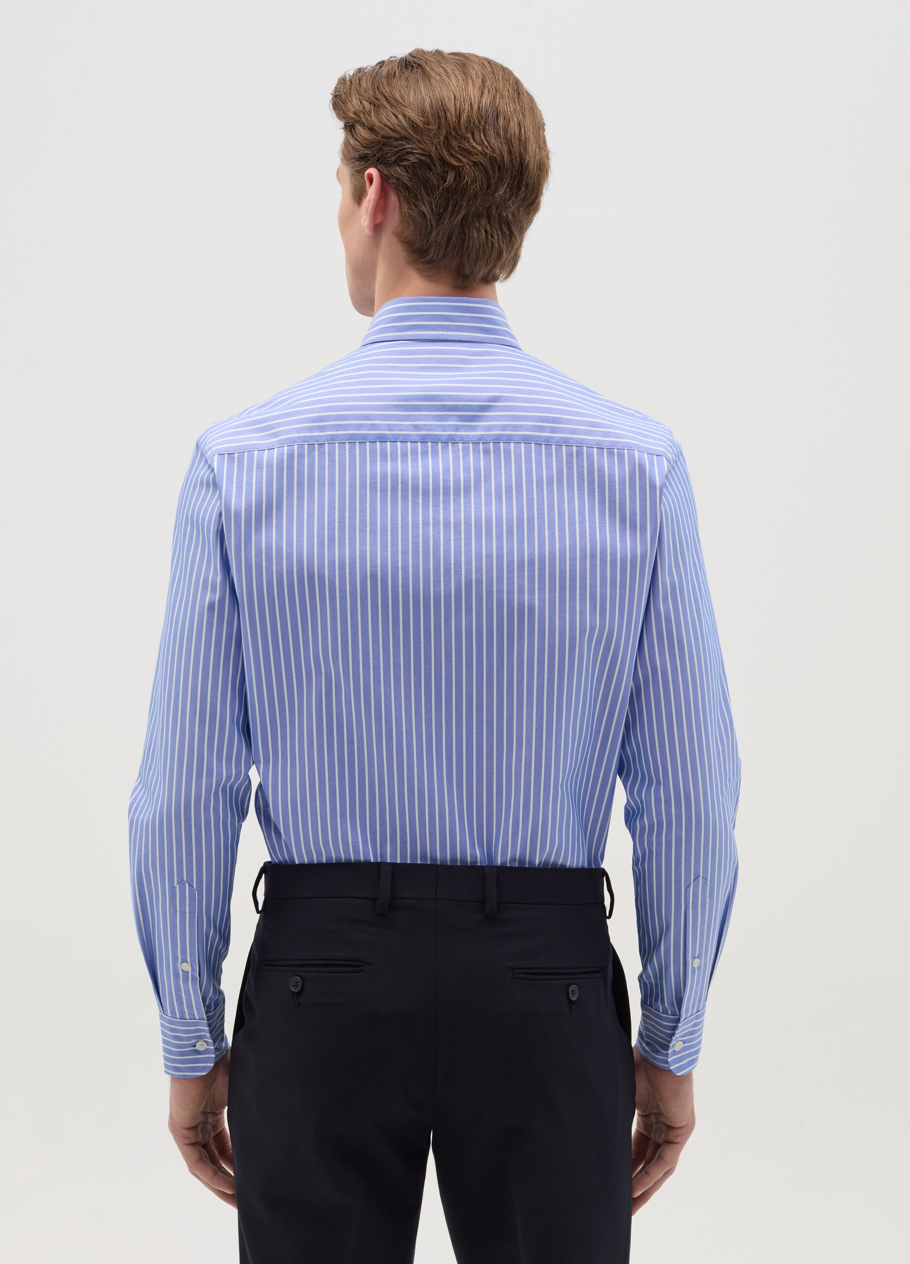 Easy-iron button-down shirt with stripes