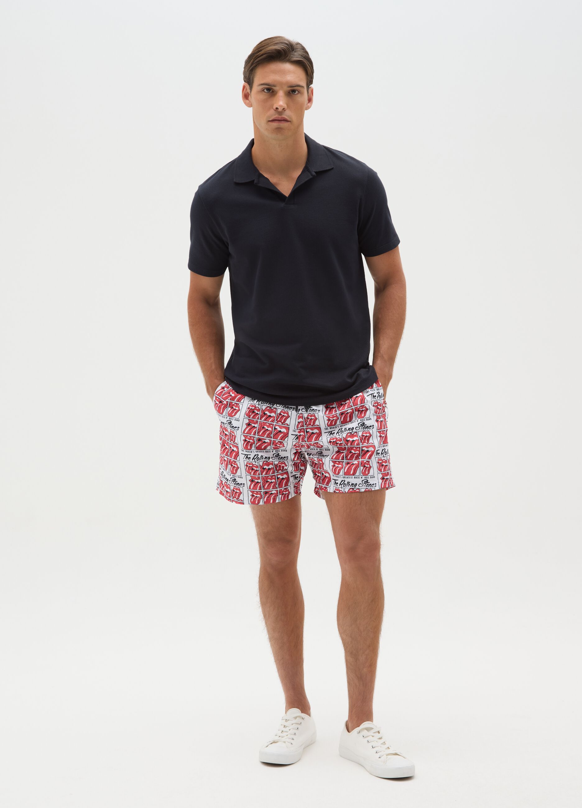 Men's multicolor boxers with Rolling Stones graphic and elastic waistband