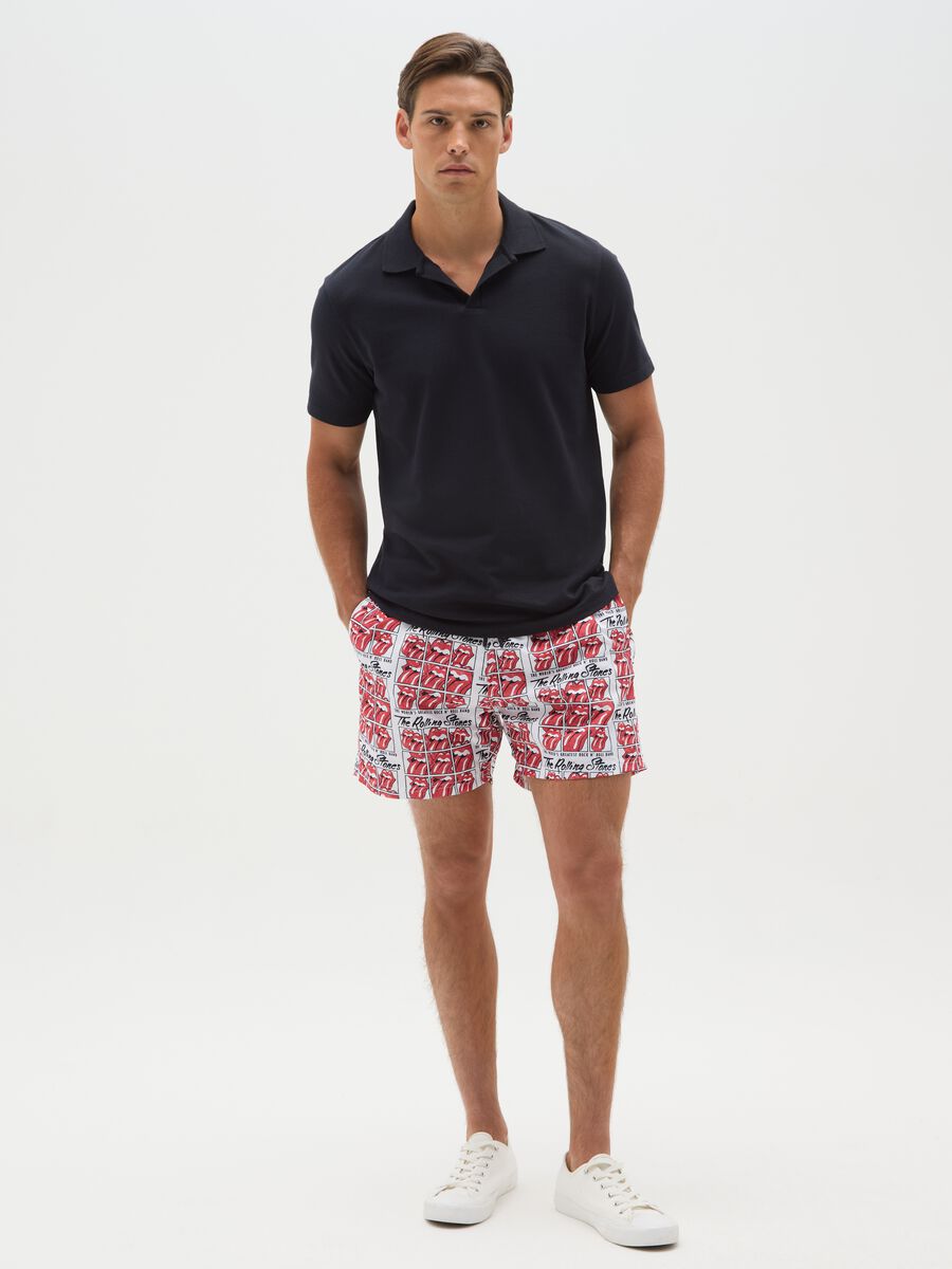 Boxer da uomo in multicolor con grafica Rolling Stones e vita elasticizzata_0