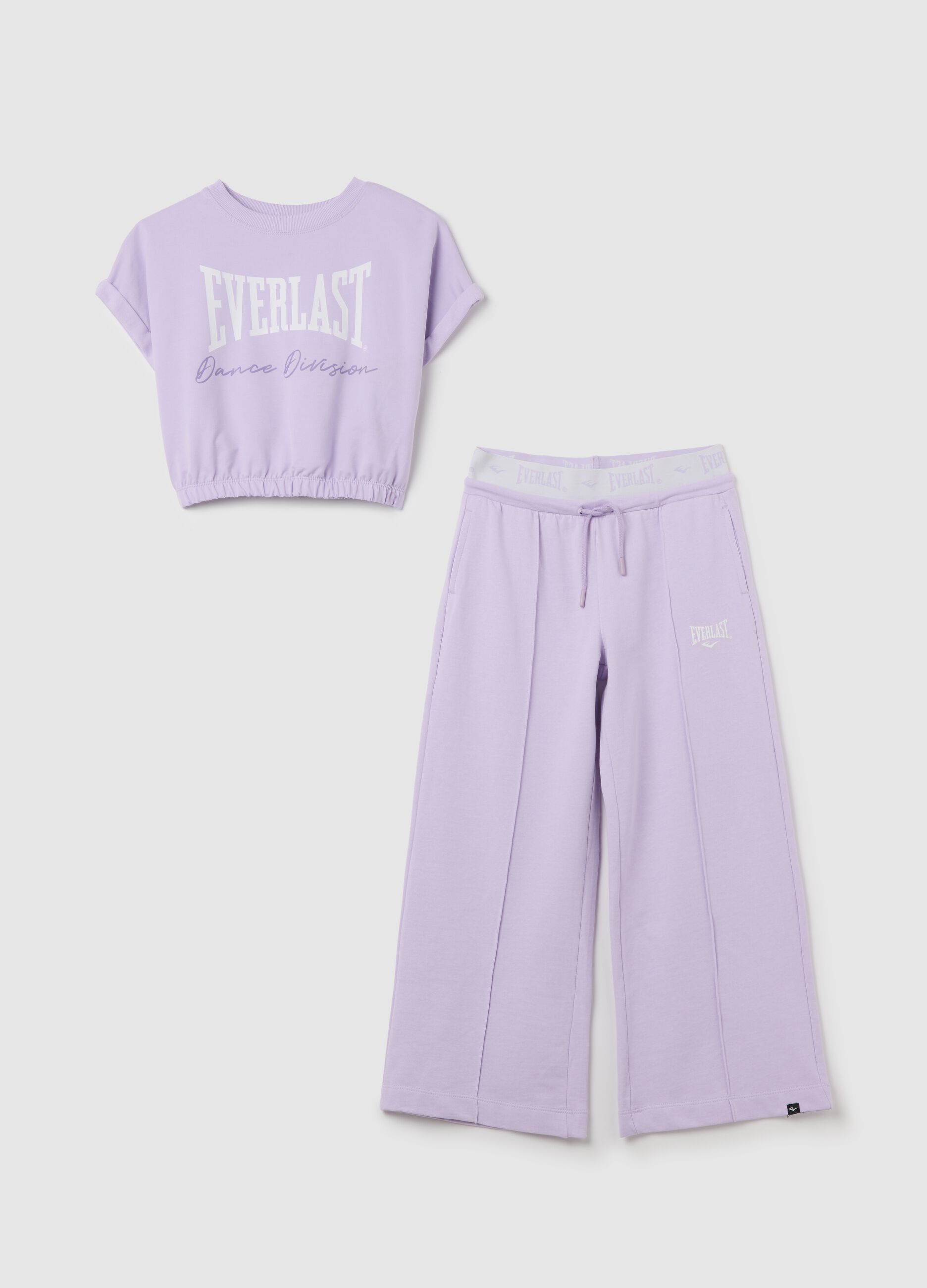 Completo jogging da ragazze in puro cotone viola