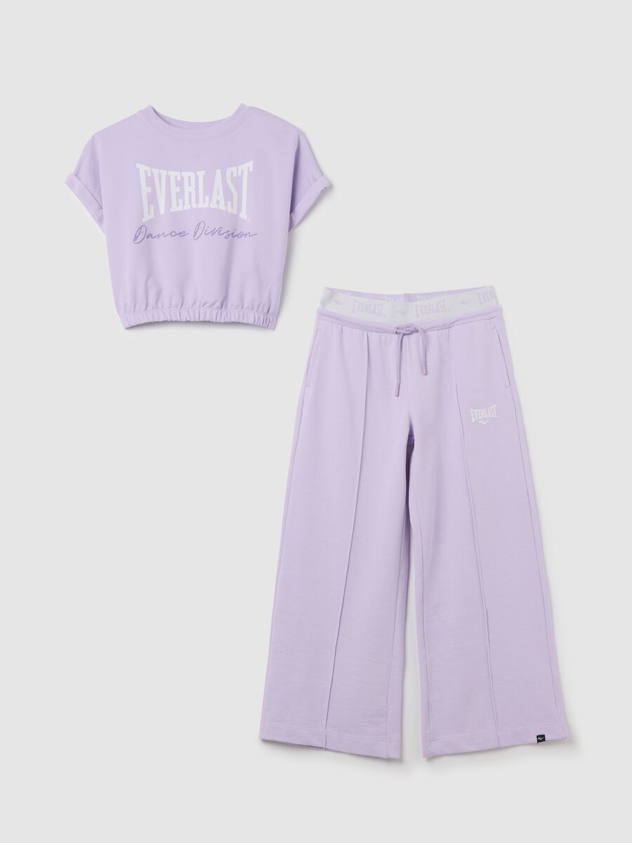 Girls’ purple regular-fit jogging outfit in 100% cotton_0