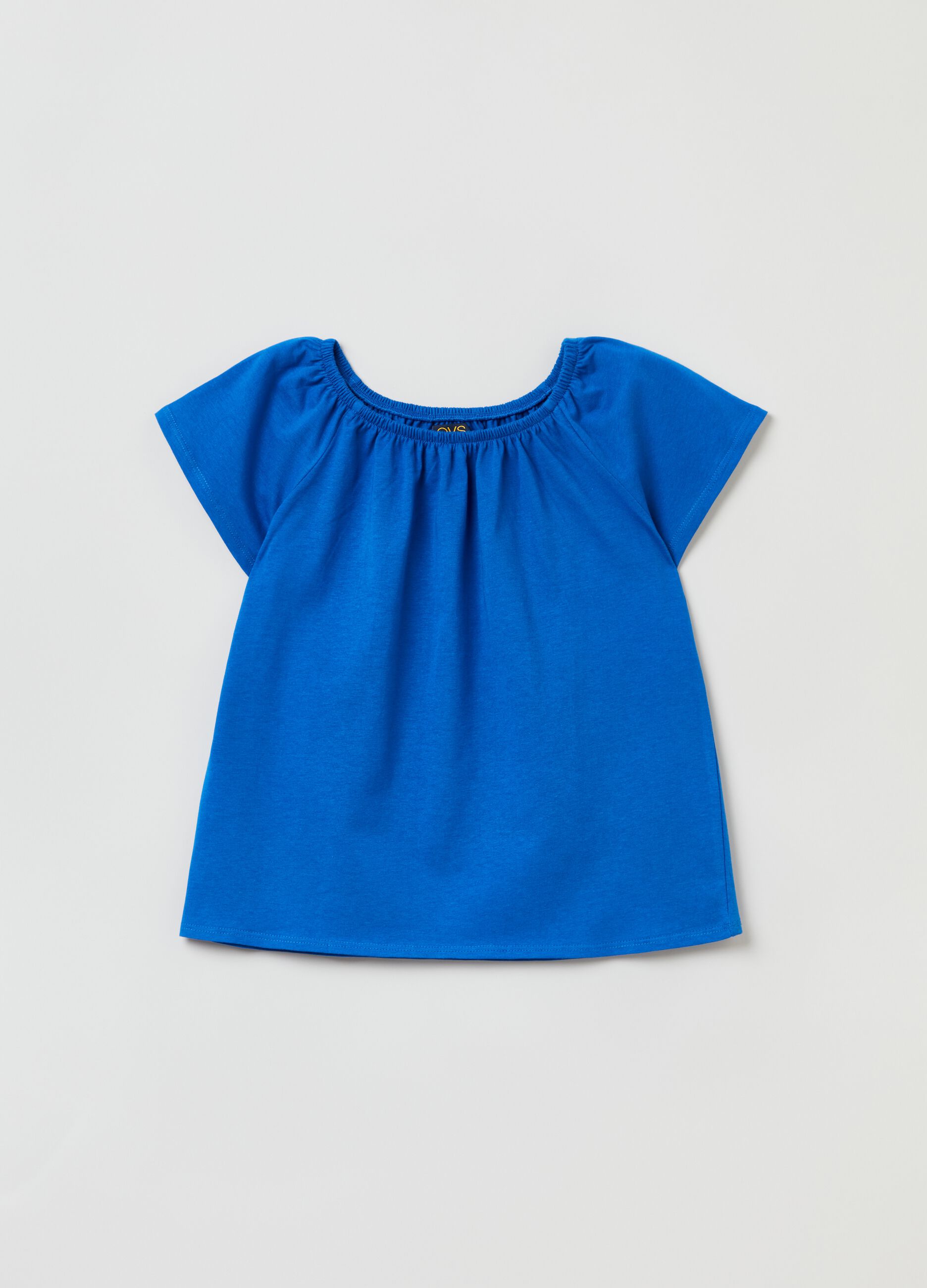 T-shirt in cotone con maniche raglan_0