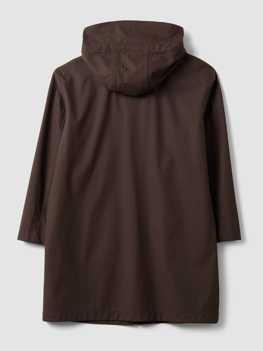 Giacca lunga marrone con cappuccio e zip_6