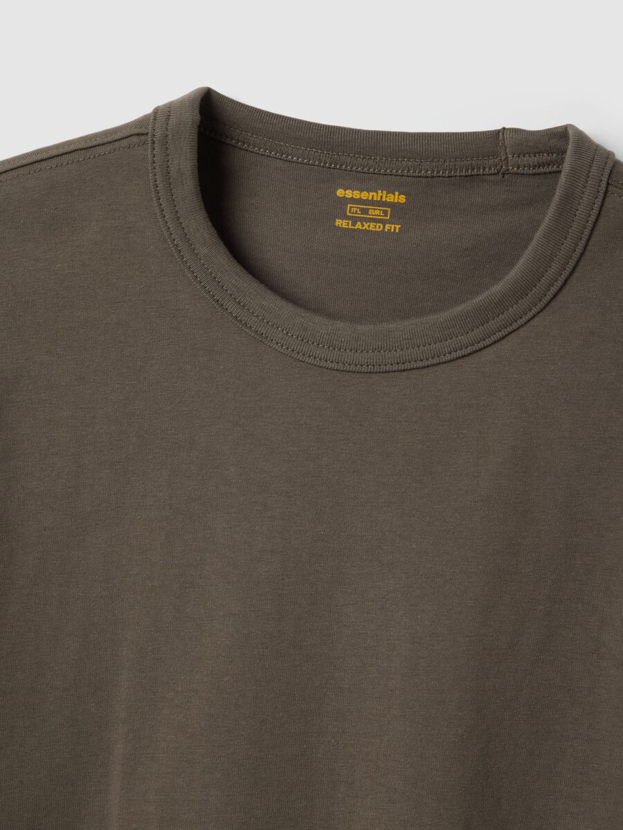 T-shirt girocollo in puro cotone verde relaxed fit_5