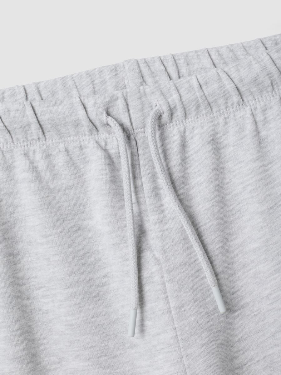 Pantaloni jogger grigi in misto cotone e viscosa culotte fit per ragazza_4