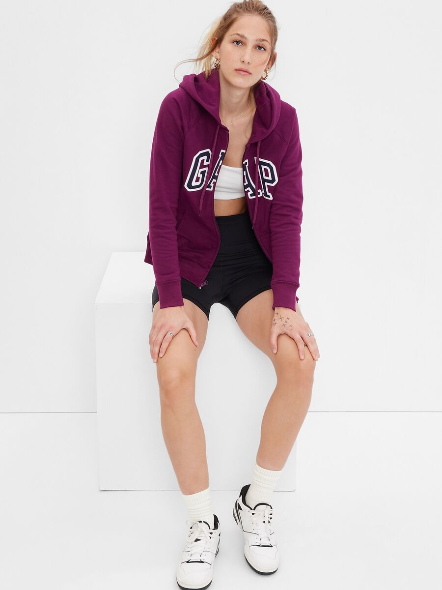 Full-zip hoodie with logo embroidery_0