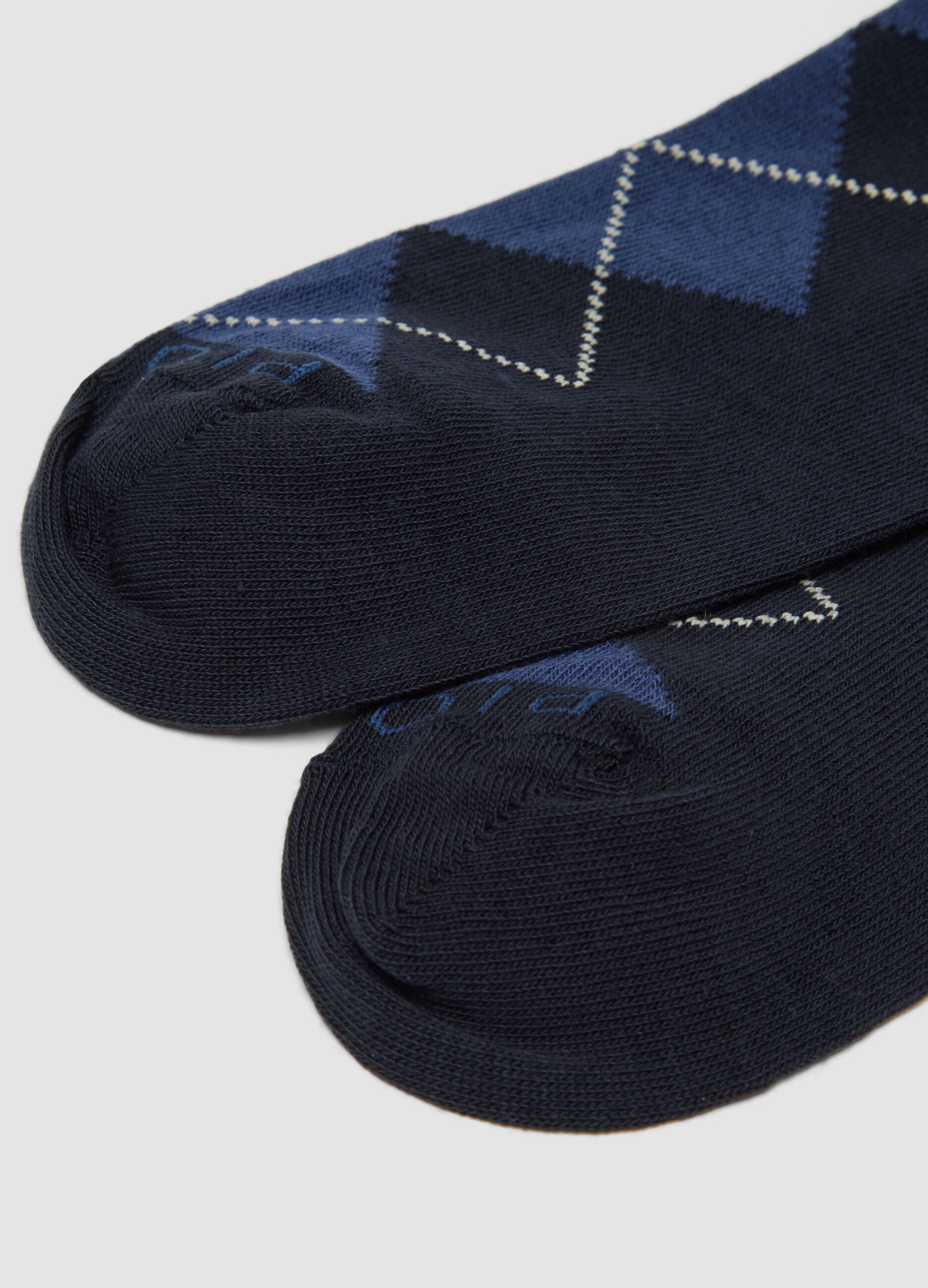 2-pack of multicolour mid-calf socks in stretch cotton