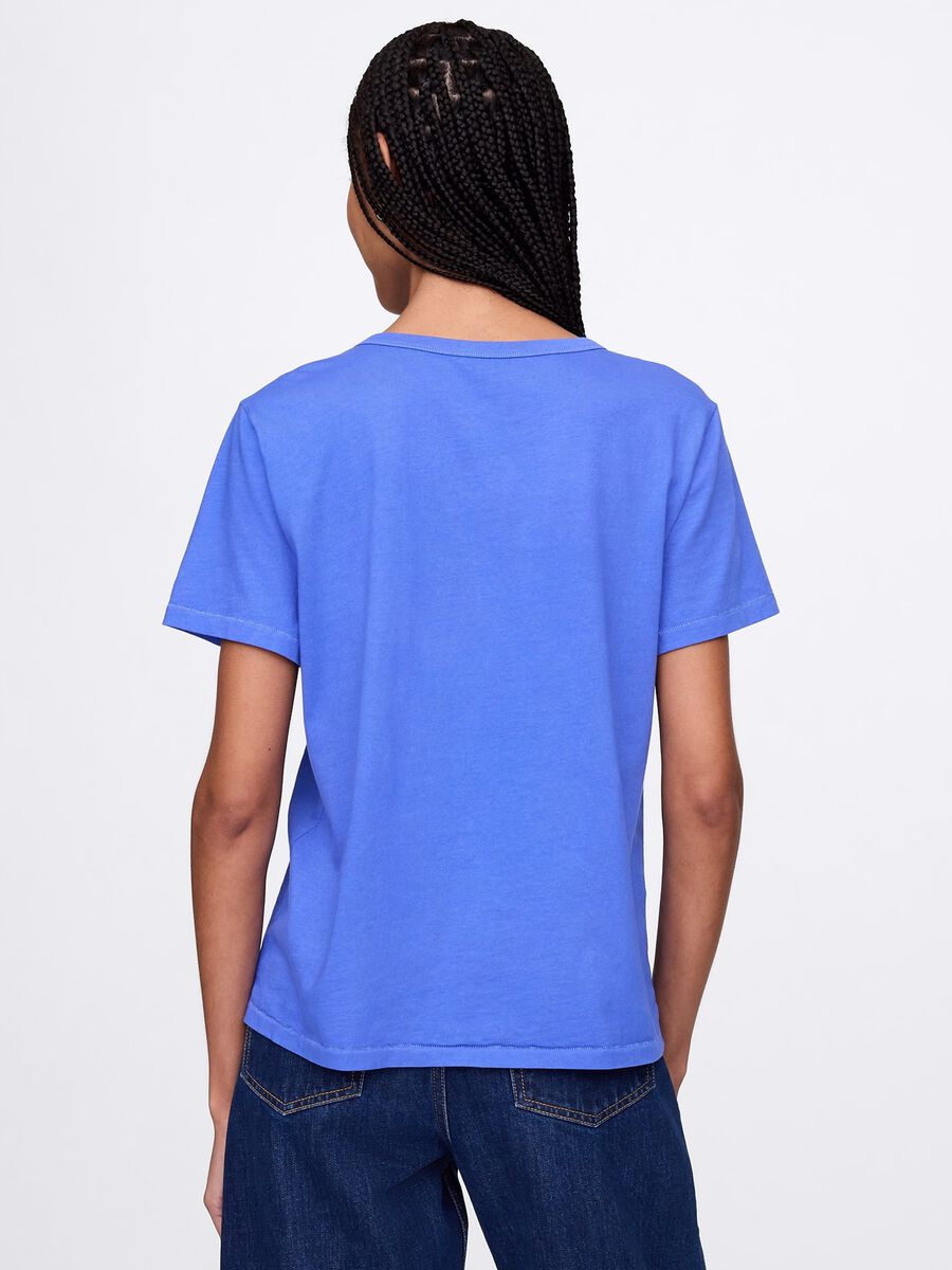 Blue T-shirt in 100% cotton_2