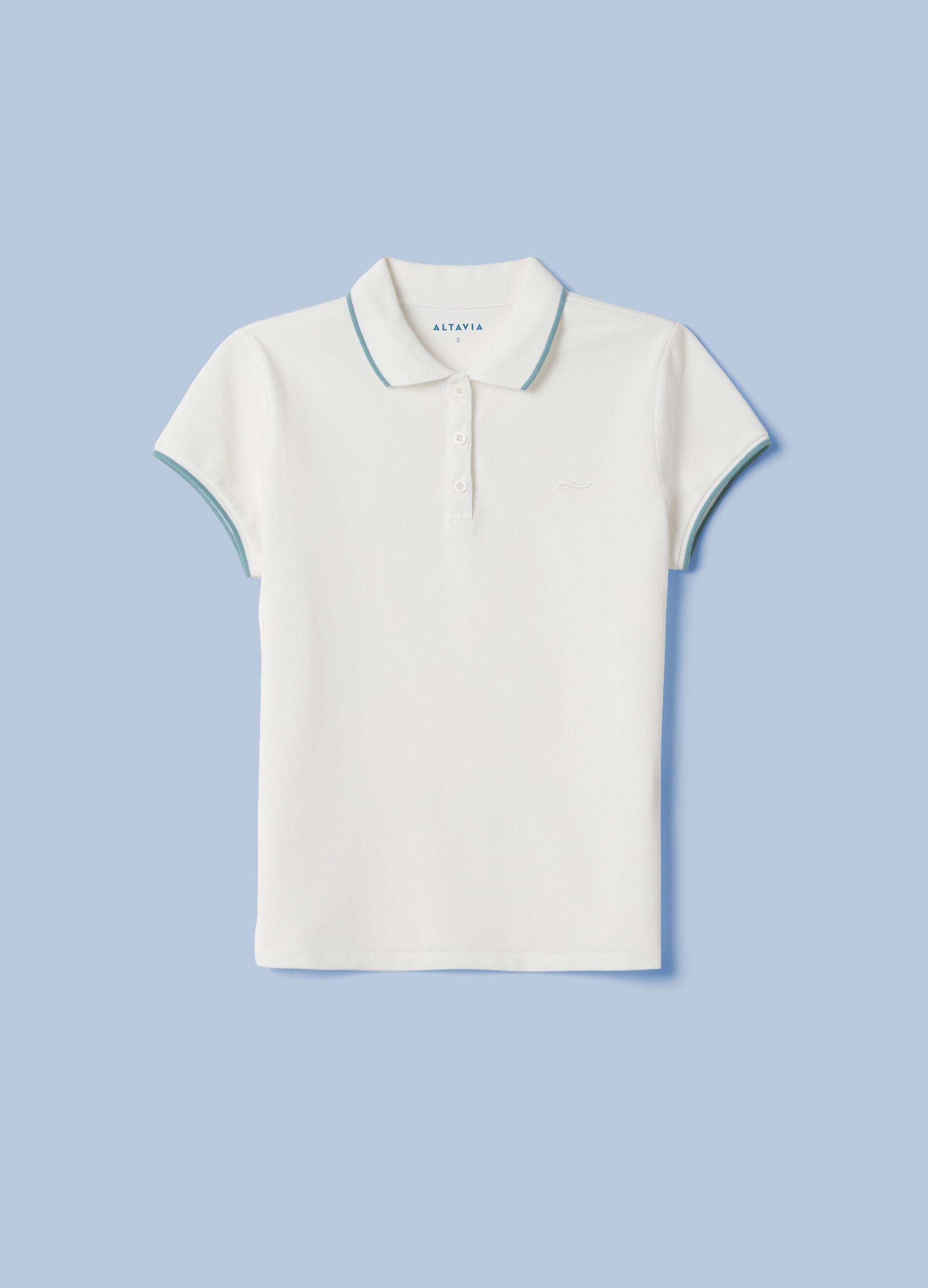 White ALTAVIA SAILING stretch cotton polo shirt