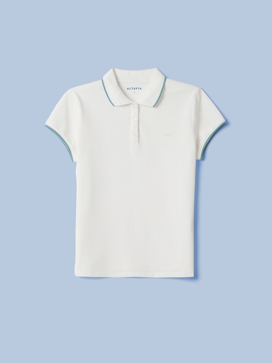 Polo ALTAVIA SAILING bianca in cotone elasticizzato_4
