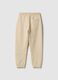 Children's beige jogger trousers in pure cotton regular fit_1