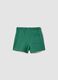 Green pure cotton shorts with elasticated waist_1