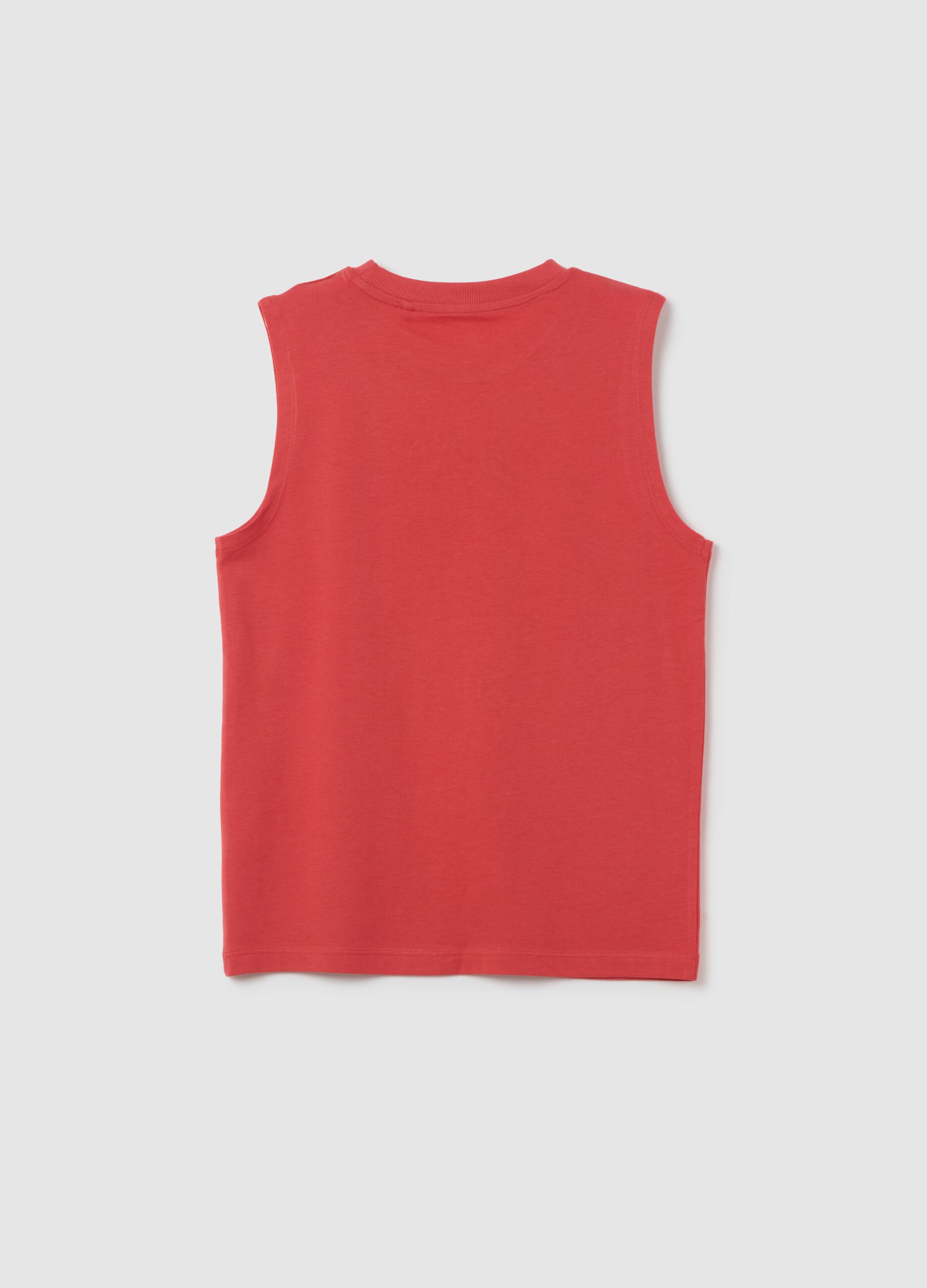 Boy's Red Regular Fit Pure Cotton Vest