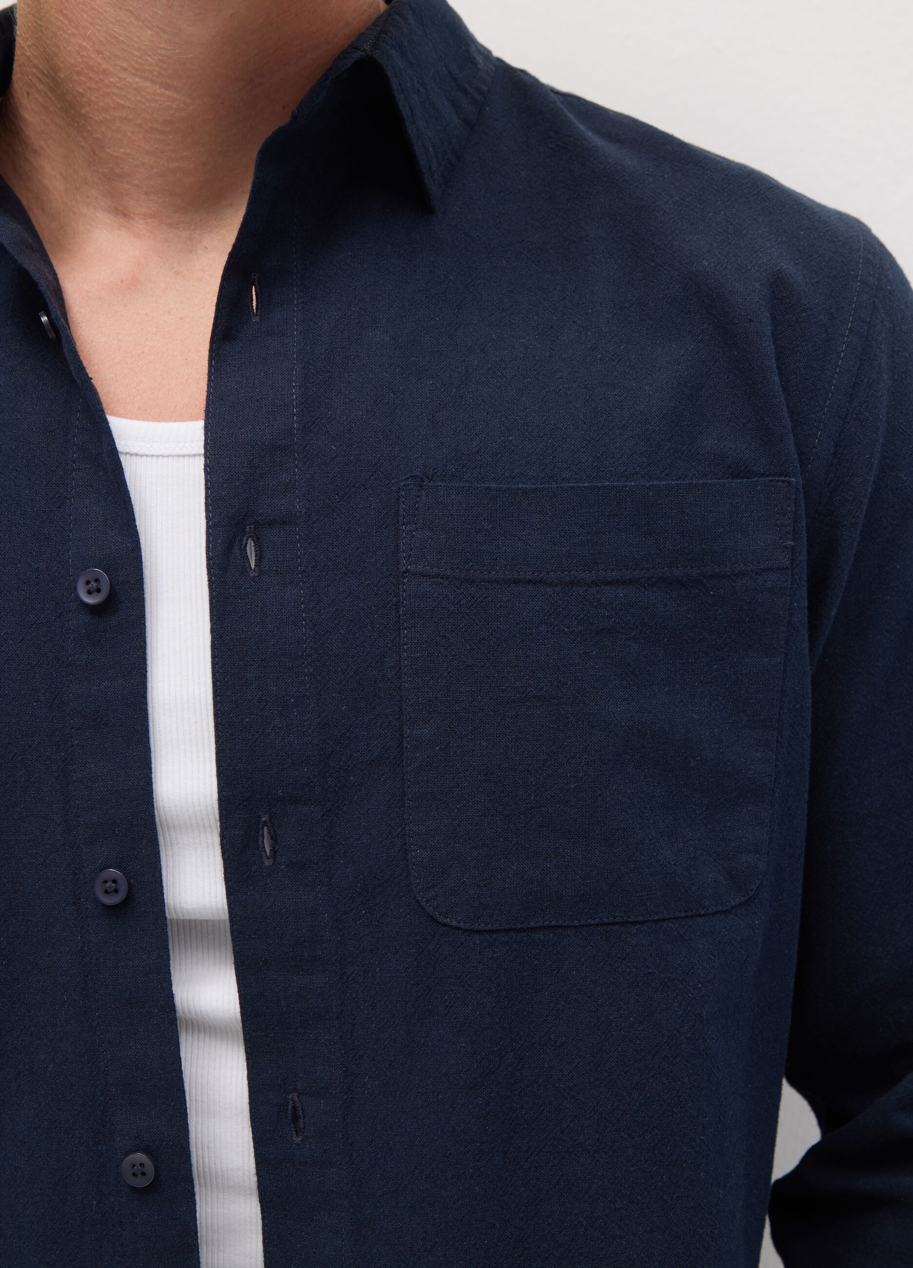 Men's Blue Cotton Regular Fit Shirt