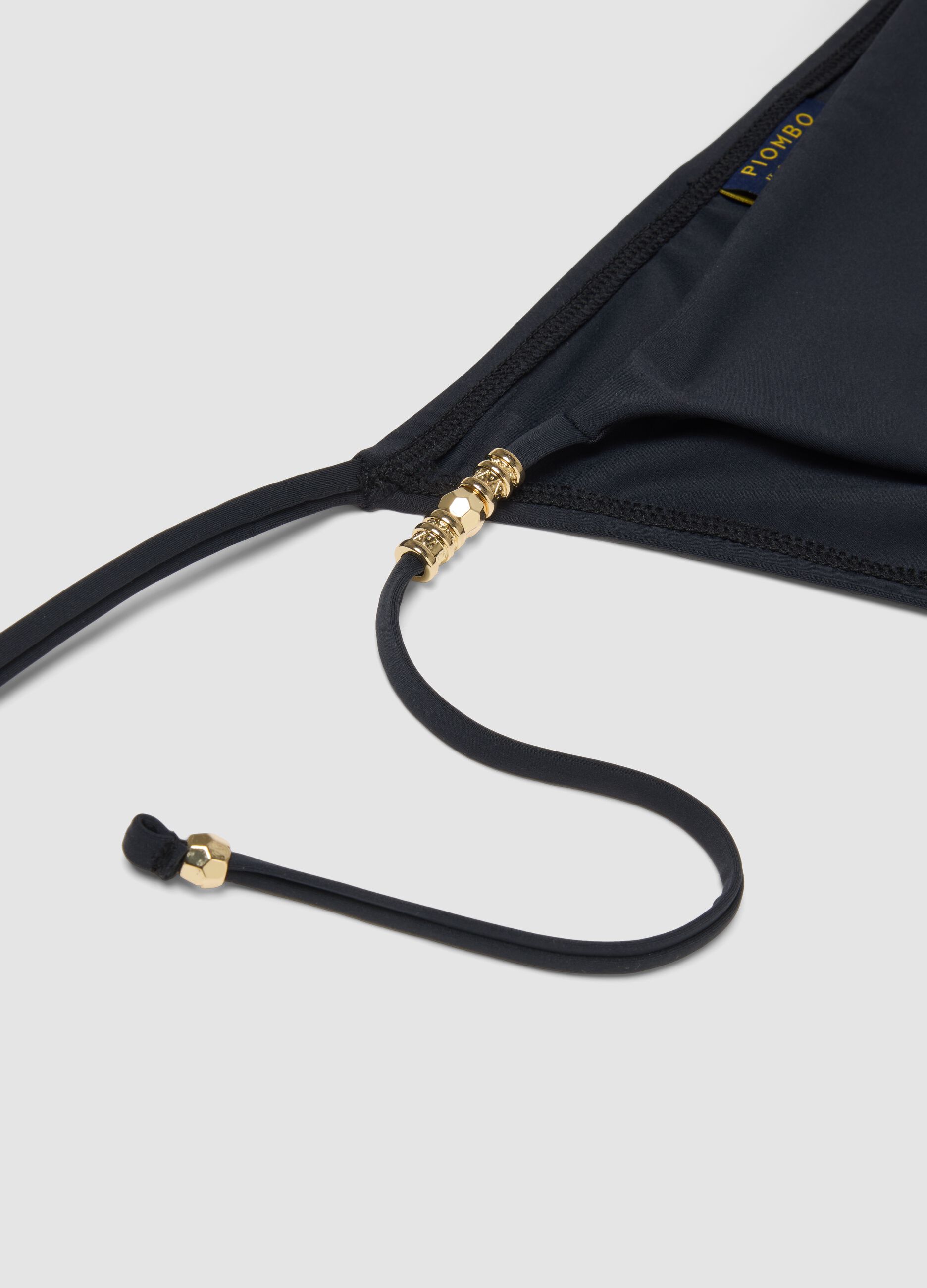 Black stretch bikini bottoms with tie sides