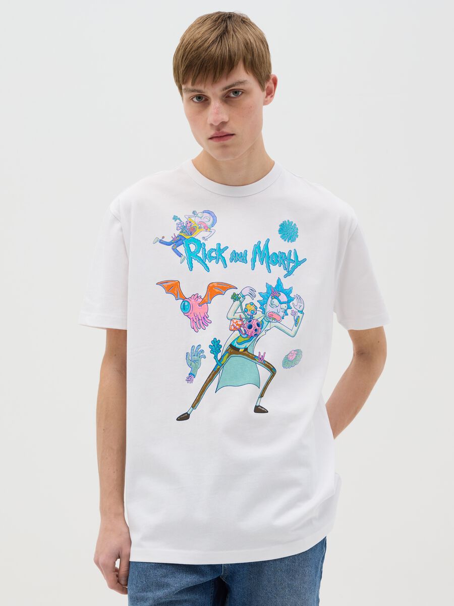 White T-shirt with Rick and Morty print_0