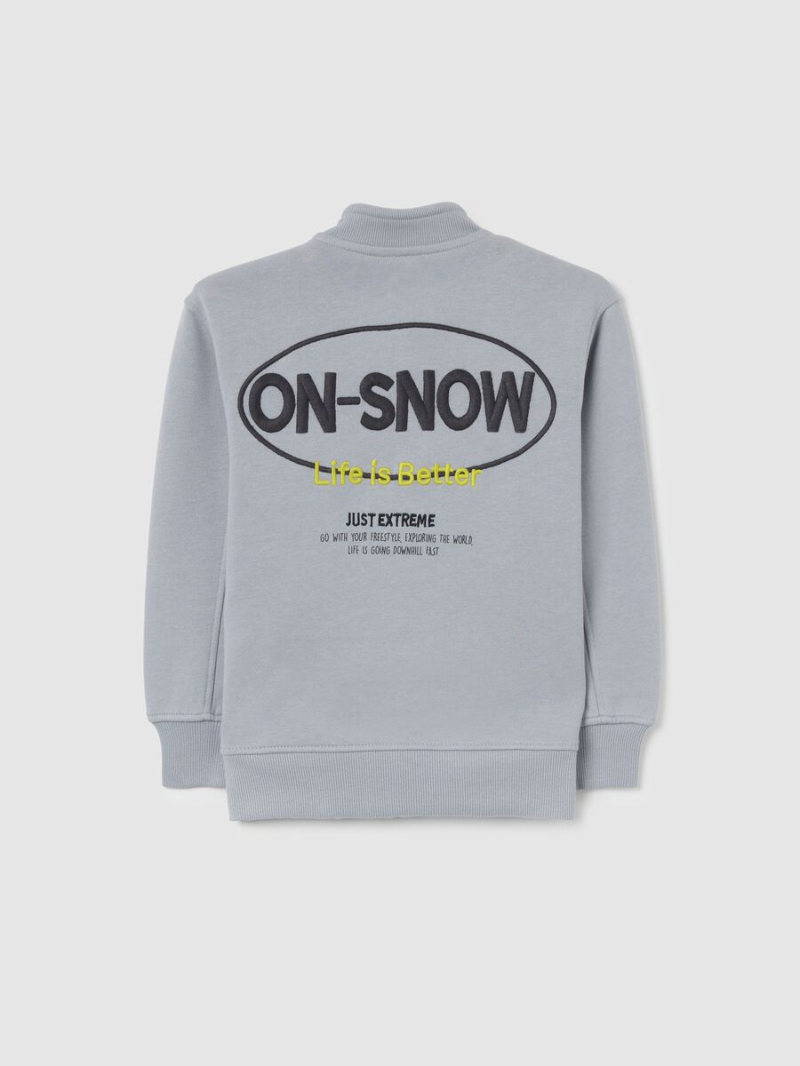 Kids' grey zipped cotton blend sweatshirt in regular fit_1