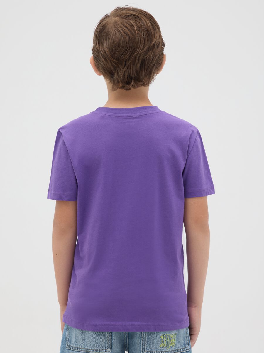 T-shirt da ragazzo in puro cotone viola slim fit_2