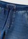 Jogger denim blu in cotone elasticizzato con vita elasticizzata per bambino_2