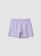 Girls&rsquo; purple organic cotton shorts with elasticated waistband_4