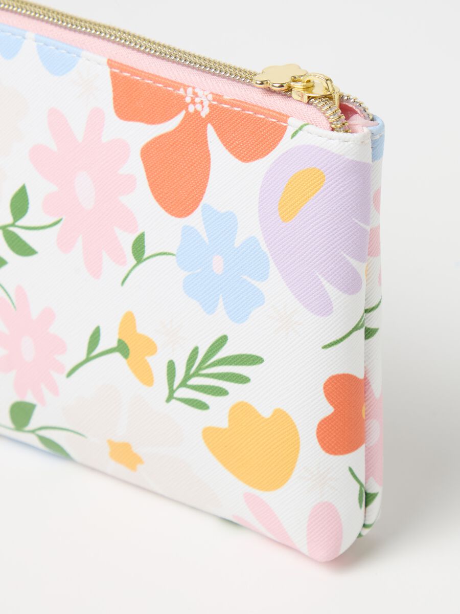 Flat pencil case with floral print_1