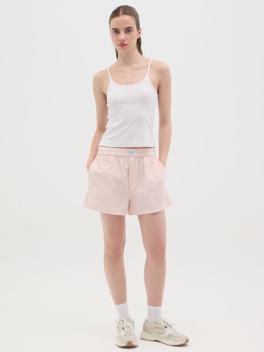 Women's white pure cotton tank top regular fit_1