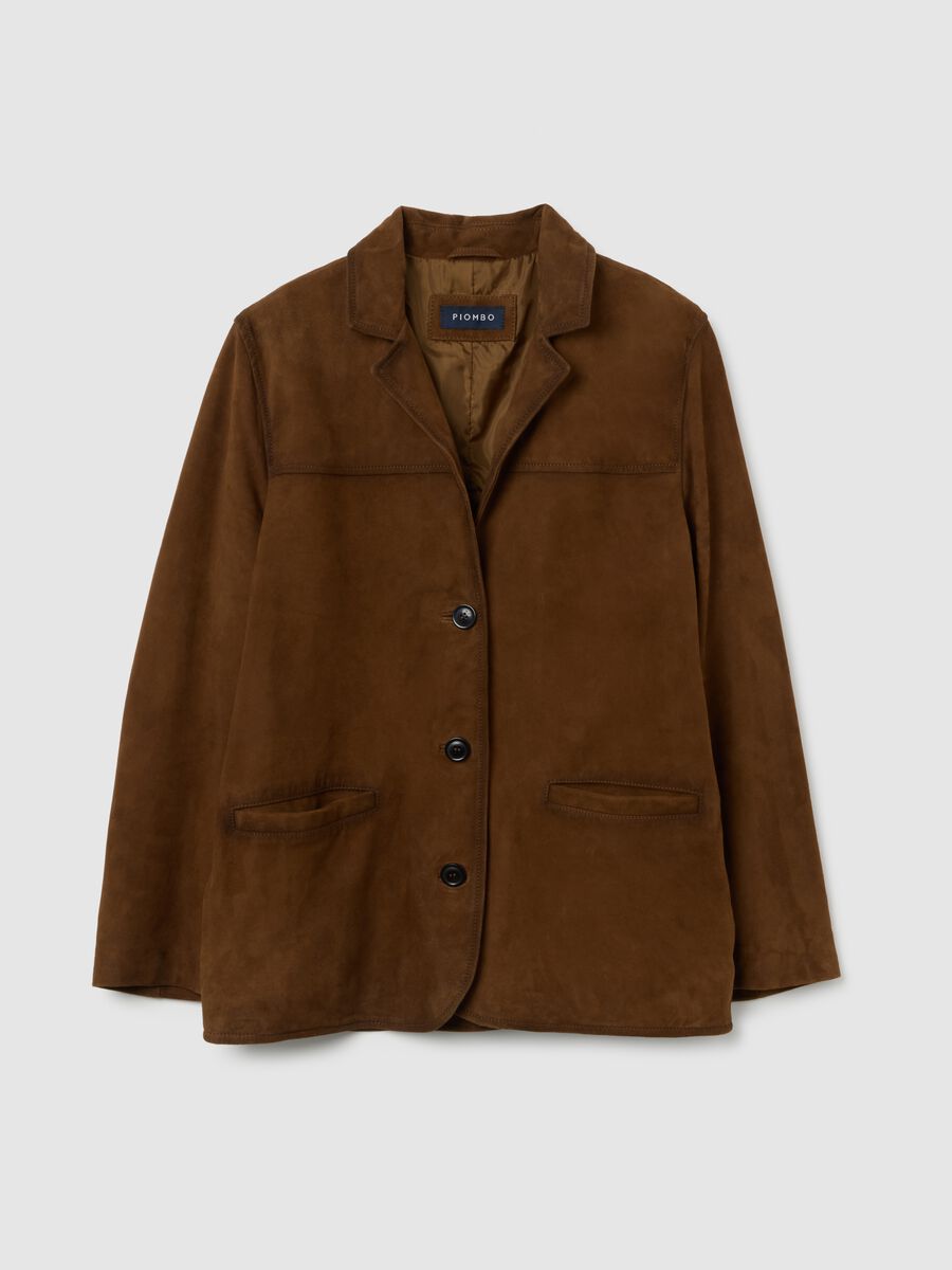 Blazer marrone in vera pelle_4