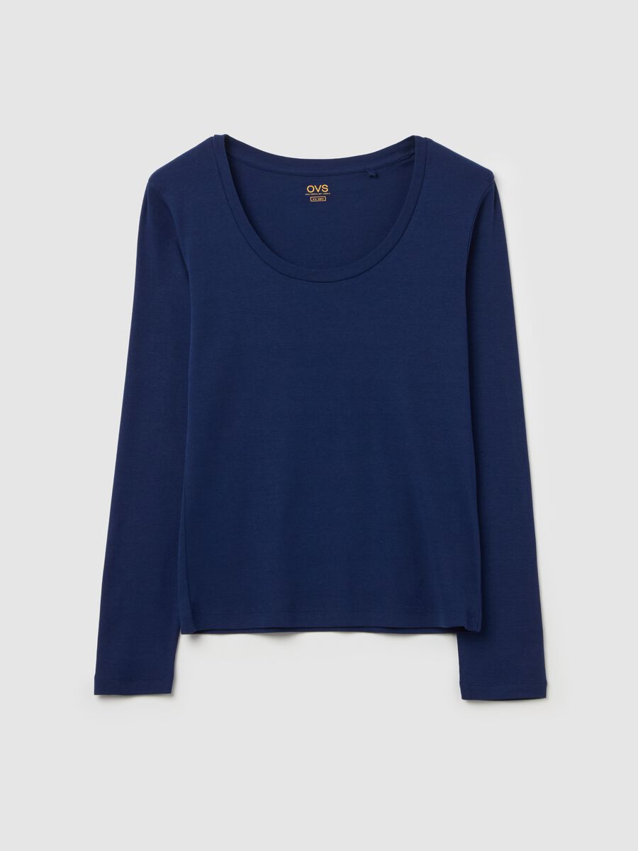 Long-sleeved T-shirt with round neck_4