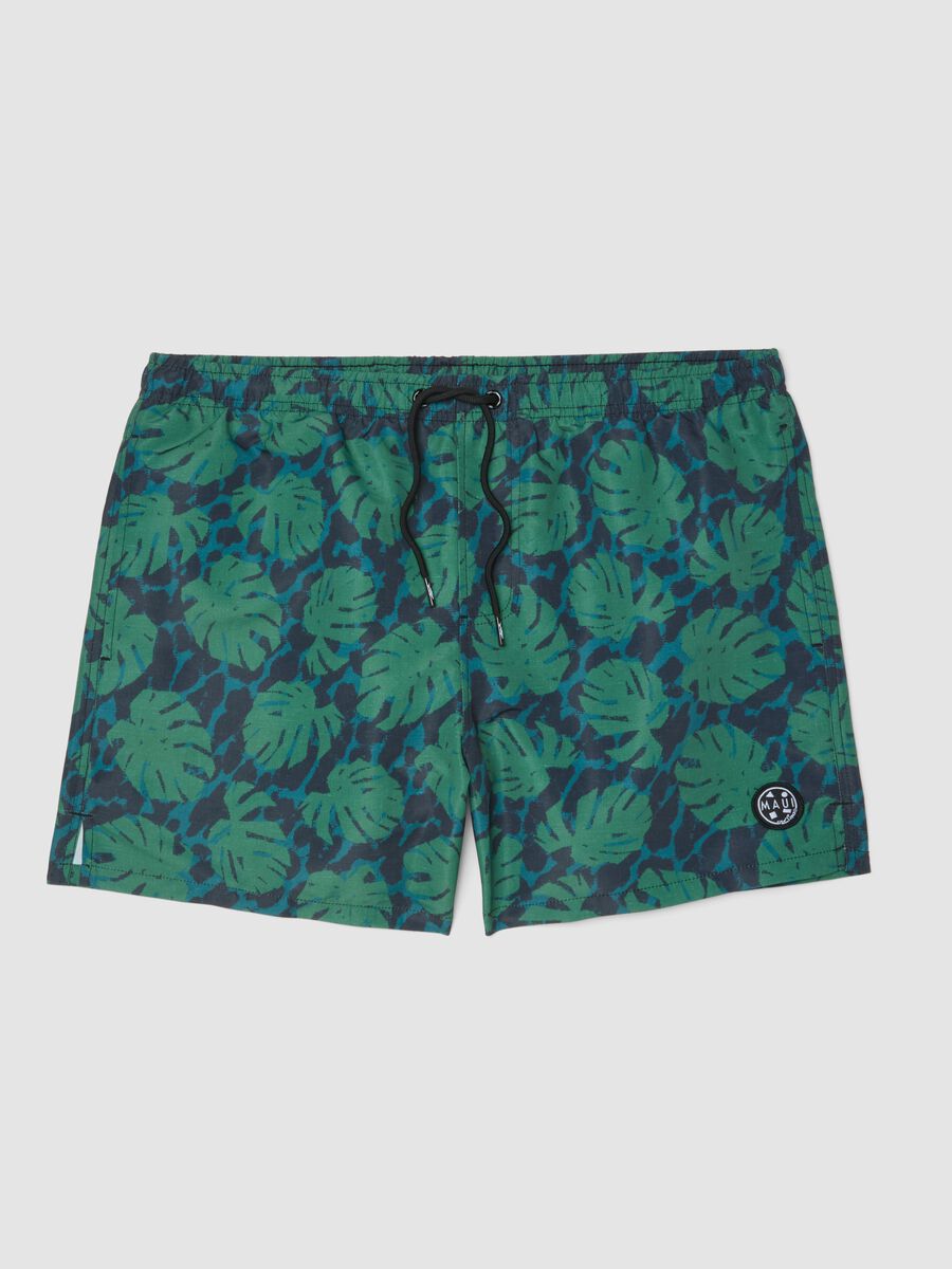 Boxer da mare con fantasia tropicale multicolor_4