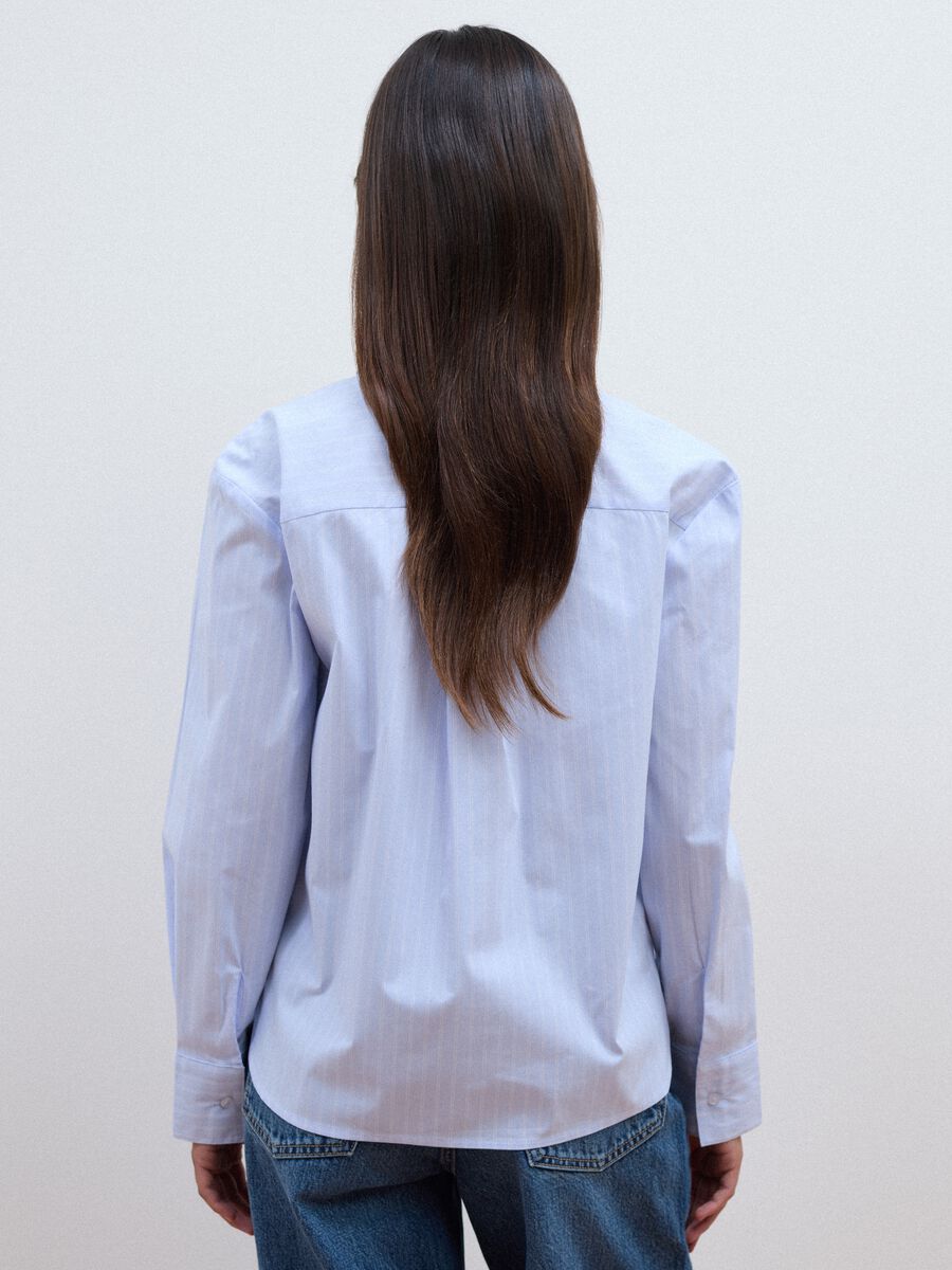 Light blue striped stretch cotton shirt, regular fit_3