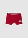 Regular fit red stretch cotton boxer with Christmas print_4