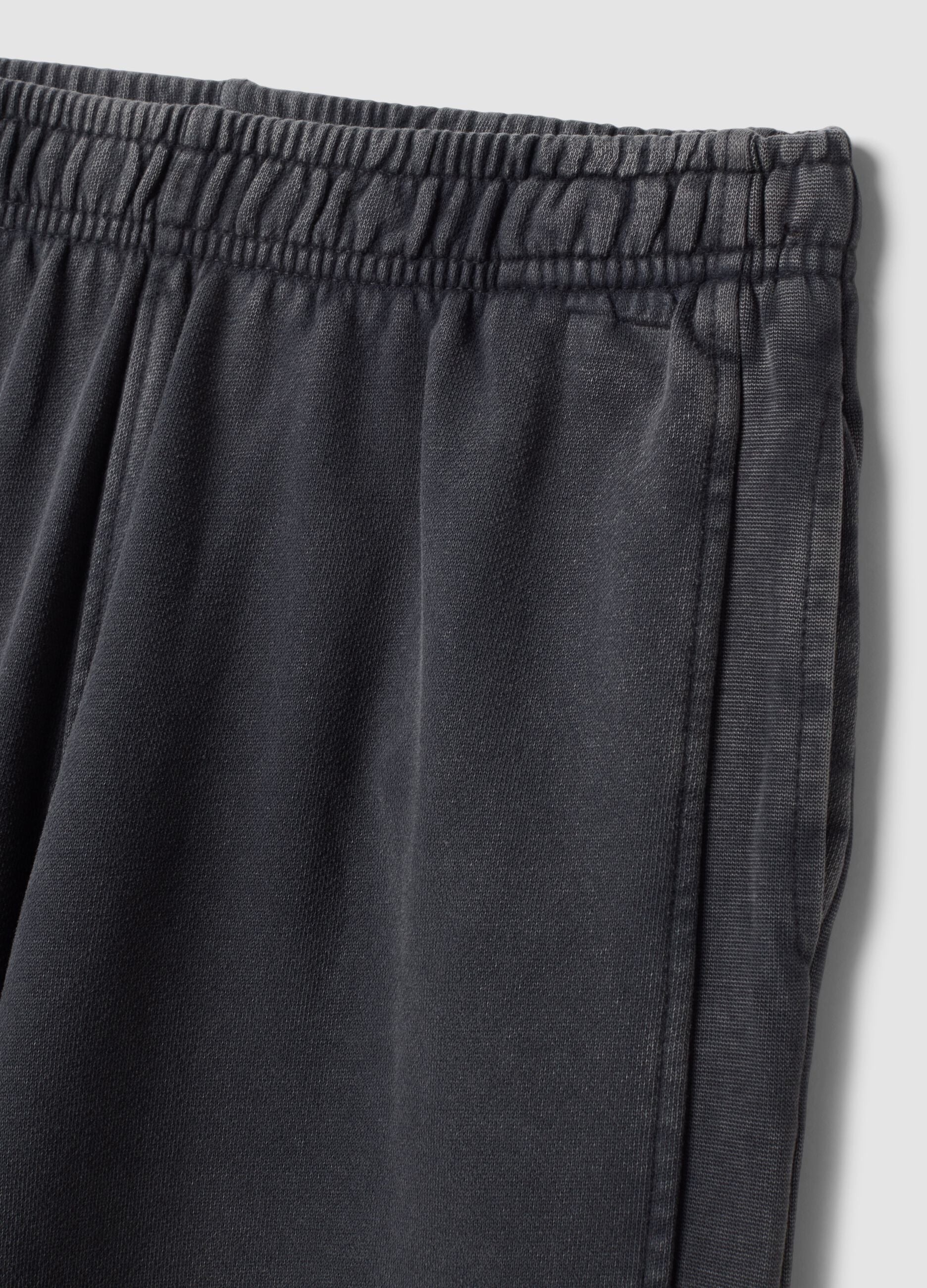 Pantaloni grigi wide leg in puro cotone