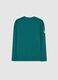 Boy's green pure cotton regular fit jumper with round neck_1