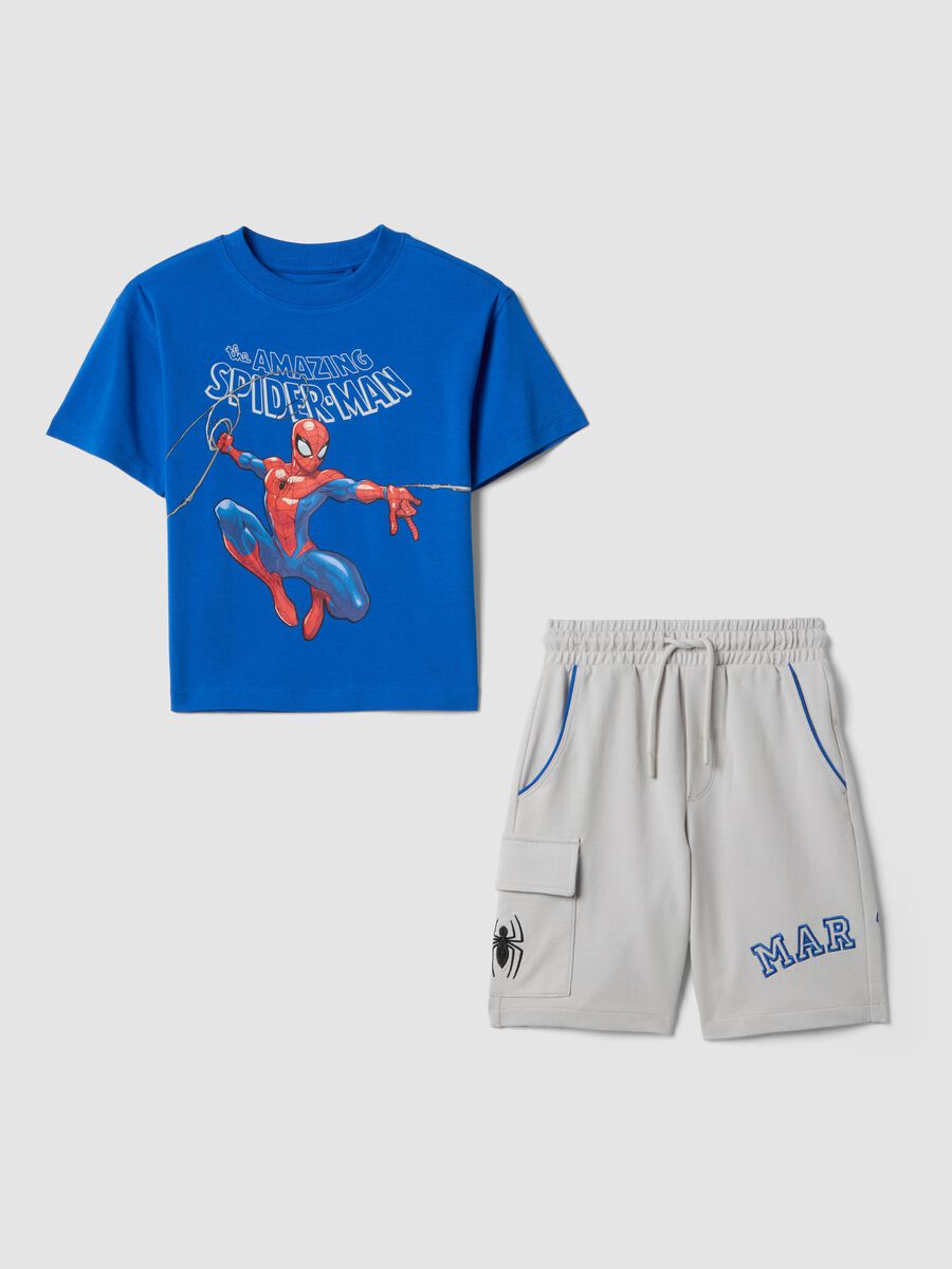 Kids&rsquo; multicolour stretch-cotton set with Marvel prints_0