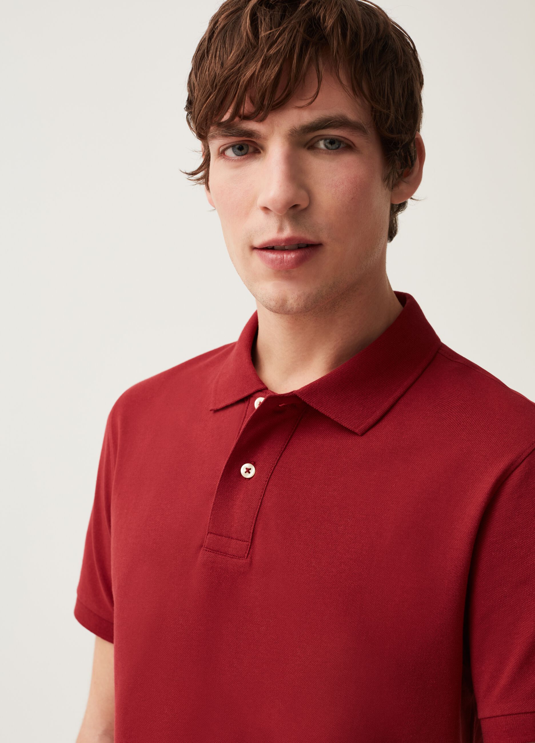 Organic cotton pique polo shirt