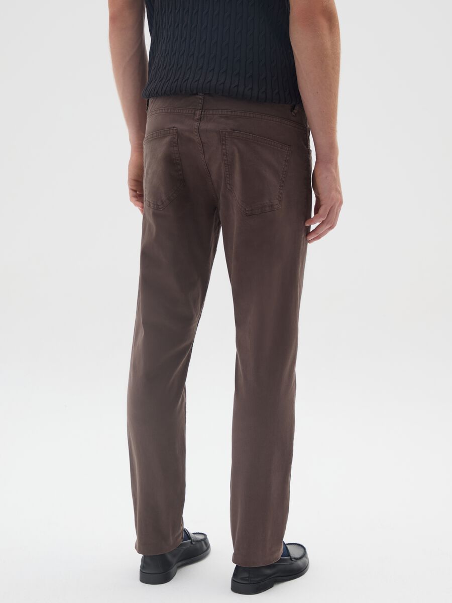 Slim fit brown cotton trousers_2