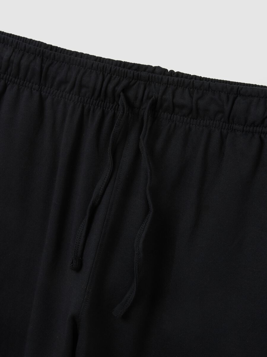 Pigiama in puro cotone nero regular fit_5