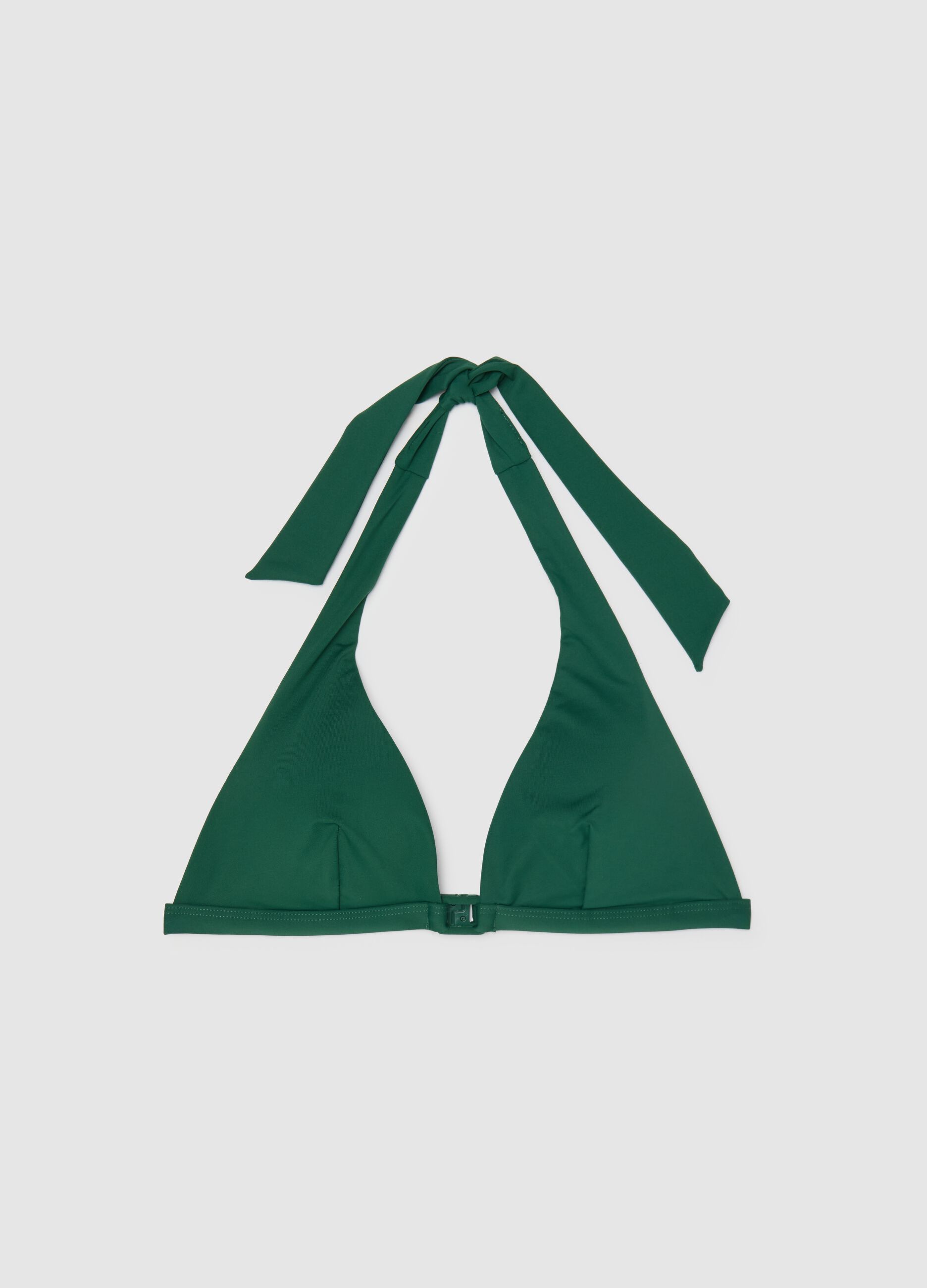 Women’s bikini top in green stretch fabric