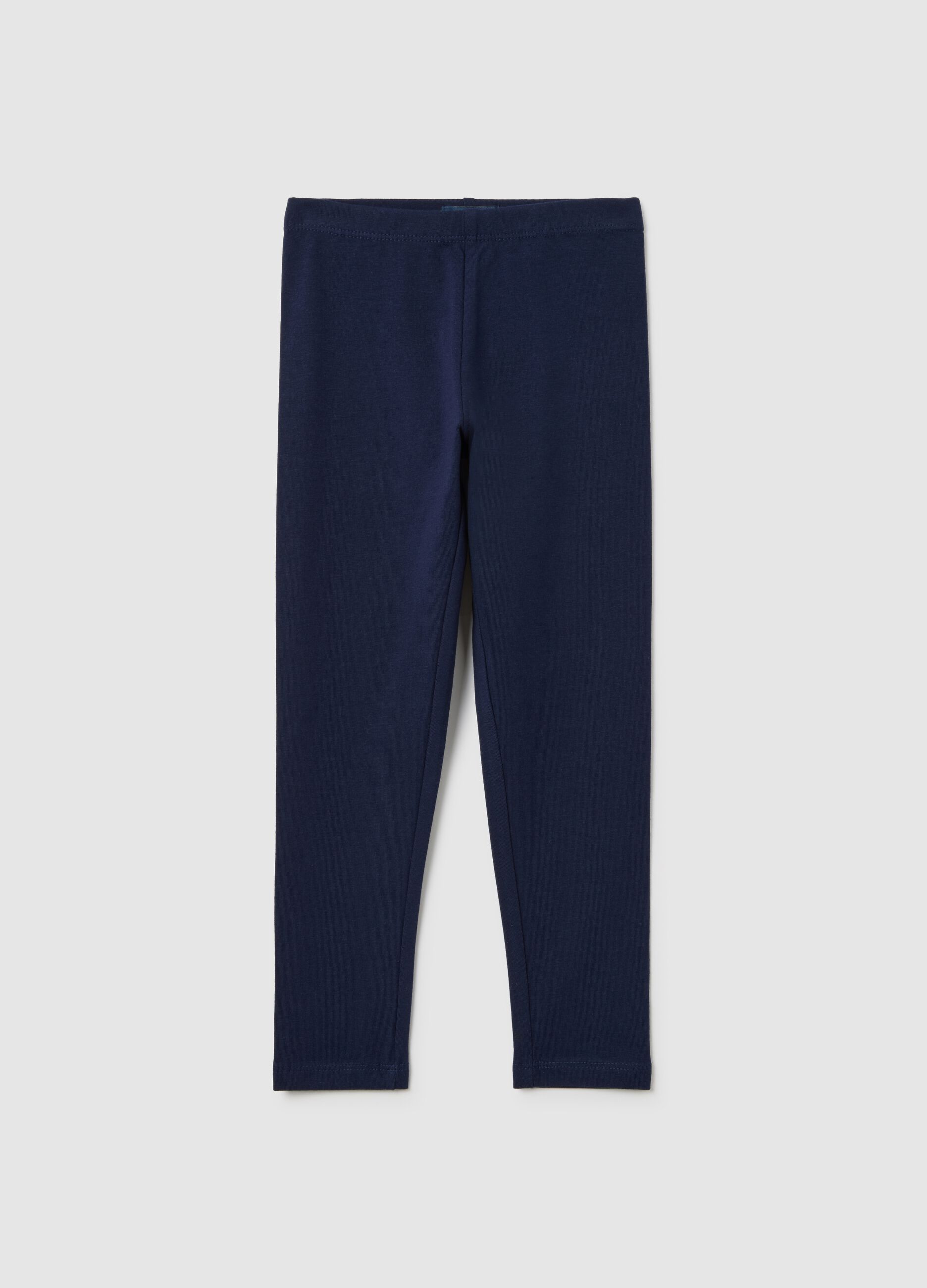 Girls' Skinny Blue Stretch Cotton Leggings