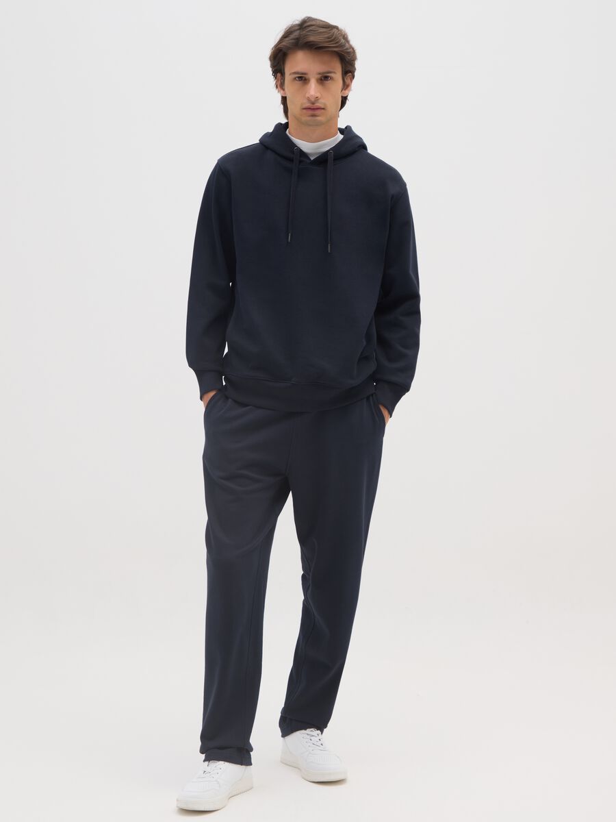 Black pure cotton trousers with oversized fit_0
