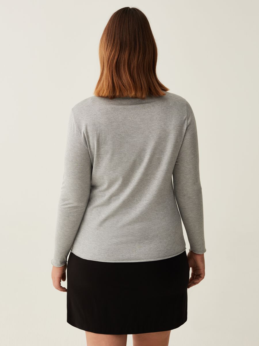T-shirt a collo alto in lurex Curvy_2