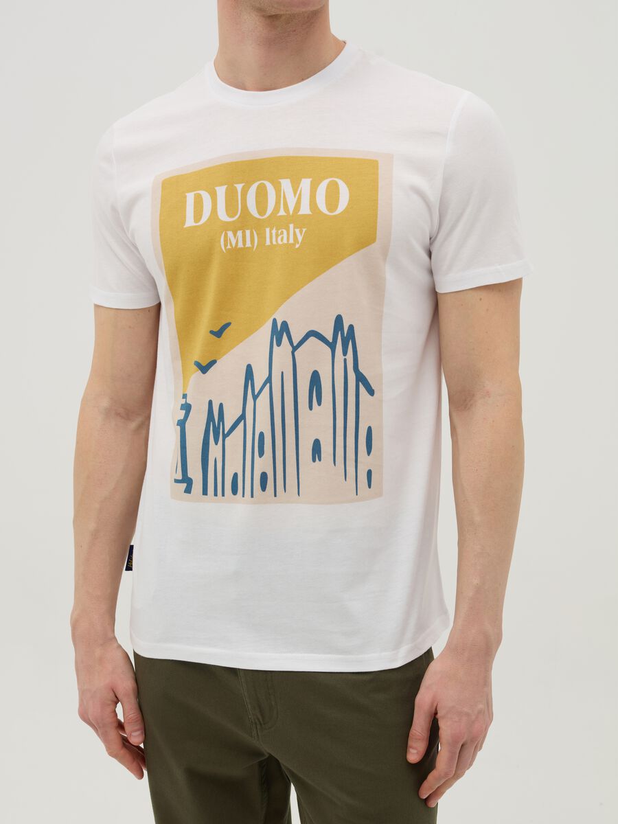 Cotton T-shirt with "Duomo (MI) Italy" print_2