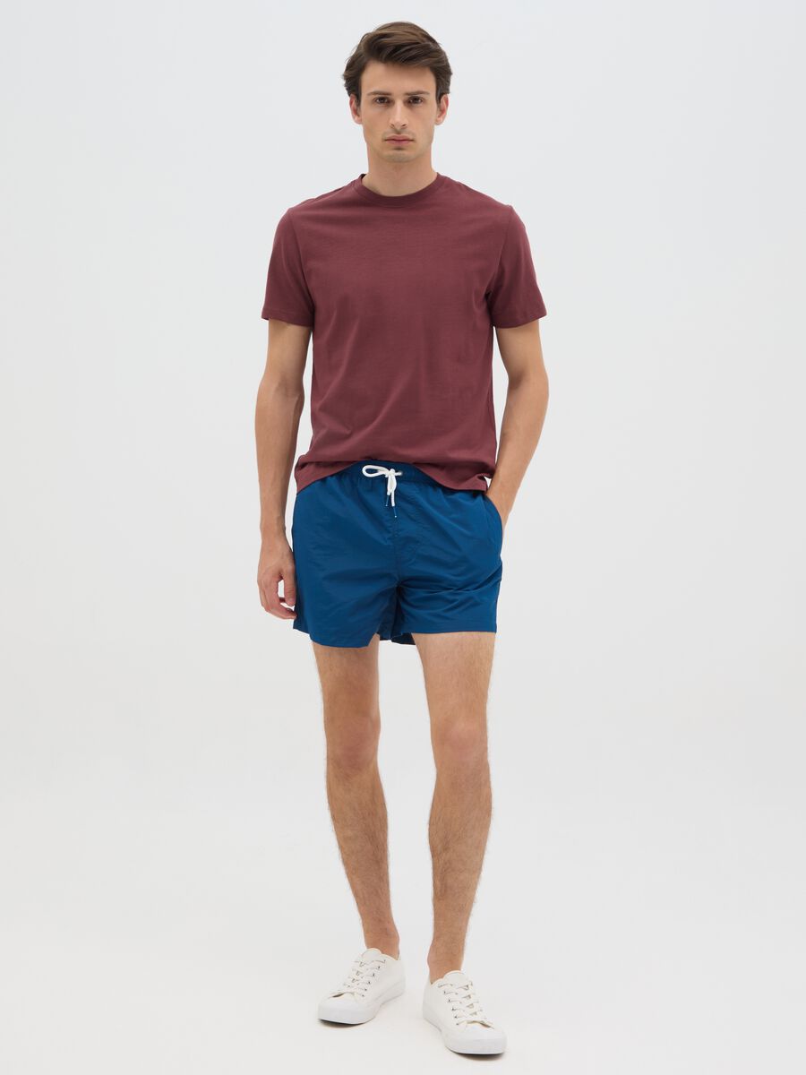Blue beach boxers in mixed fabric_0